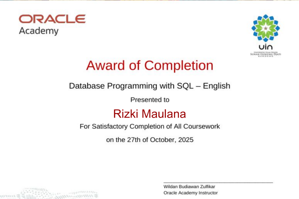 Database Programming With SQL